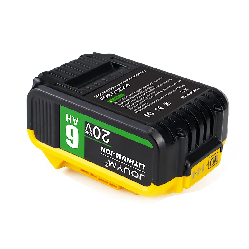 New Li-ion 6Ah  For Dewalt 20V Replacement Battery Compatible with DCB200 DCD DCD DCD Series Cordless Power Tools
