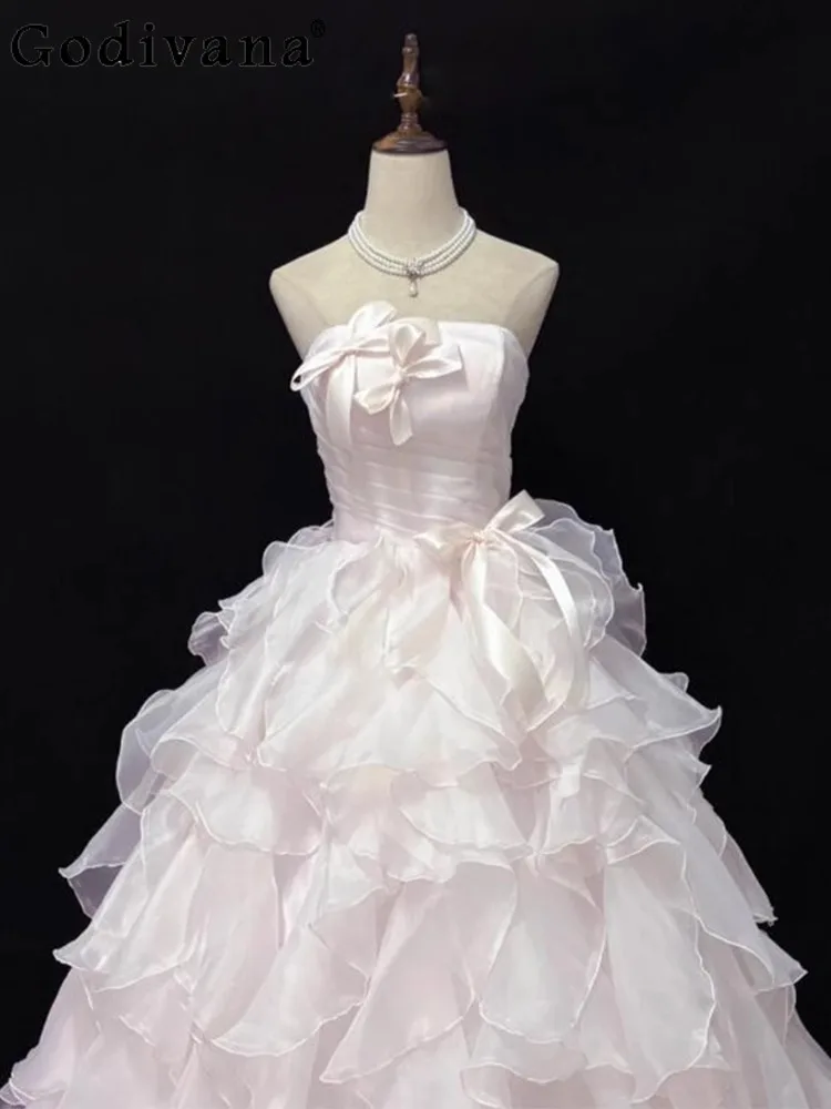 

Sweetheart Girl Japanese Lolita Pink Evening Dress Student Adult Ceremony Graduation Birthday Banquet Sleeveless Dress
