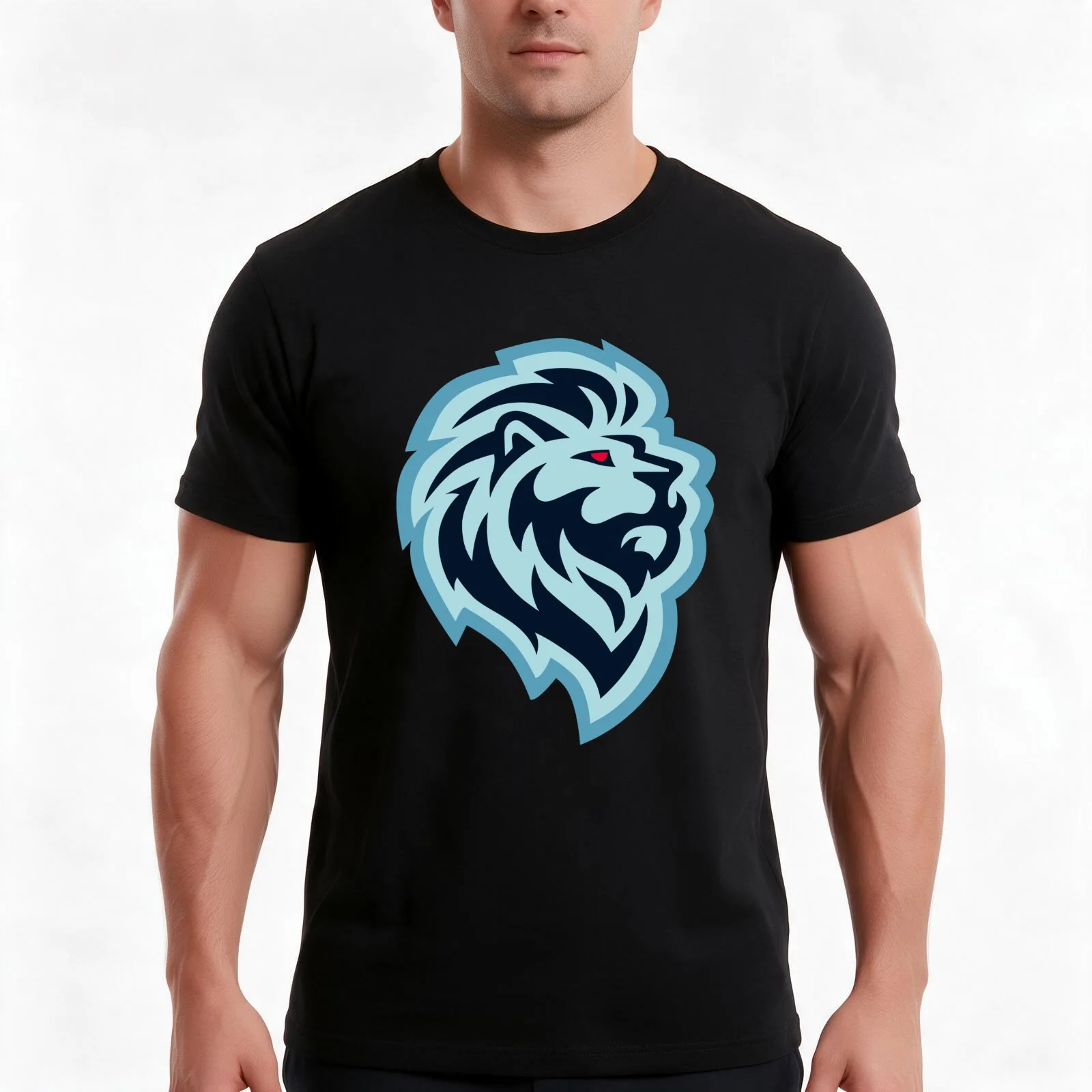 Zurich Pond Hockey Lion Standalone T-Shirt, Summer Casual Cotton Tee, Oversized Streetwear Tops, Vintage Graphic Print