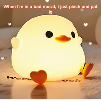 Cute DoDo Duck LED Night Light Rechargeable Dimmable Touch-Sensitive Silicone Bedside Lamp for Nursery Bedroom