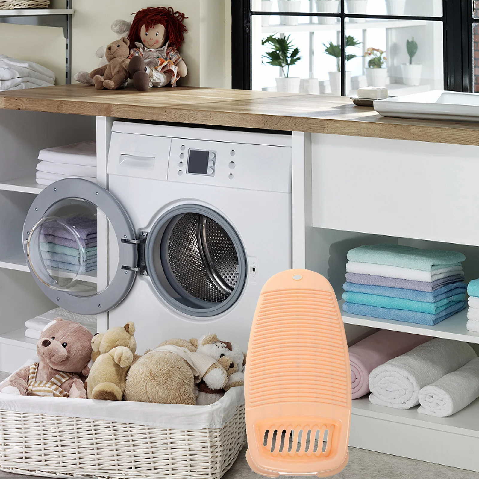 

Plastic Washboard Thickened Household Laundry Hand Washing Board Portable Durable Non-Slip Clothes Washing Board