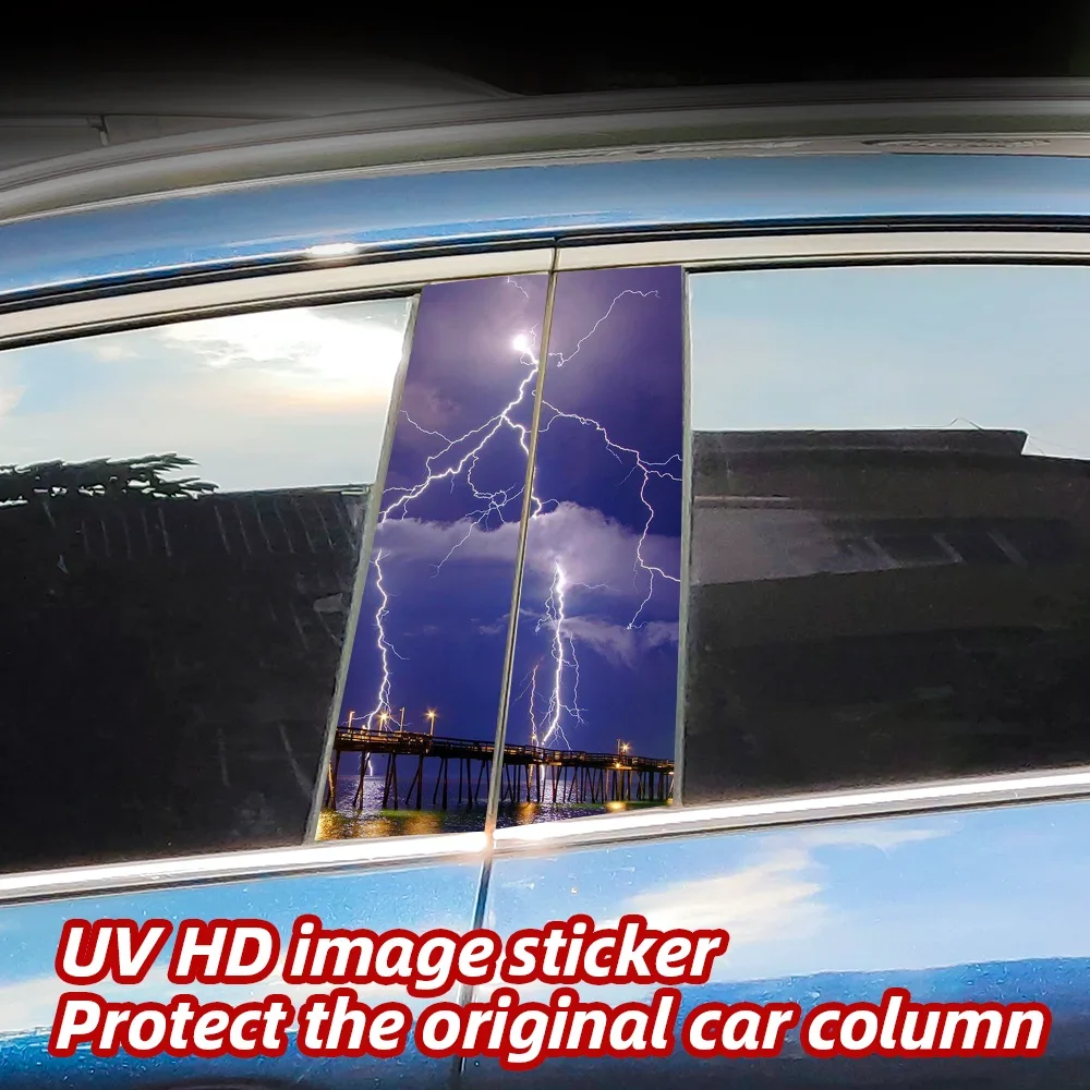 

Lightning Car Stickers Auto B-pillar Waterproof Sunscreen Vinyl Decals Auto Center Column Cover Scratches Decor Accessories