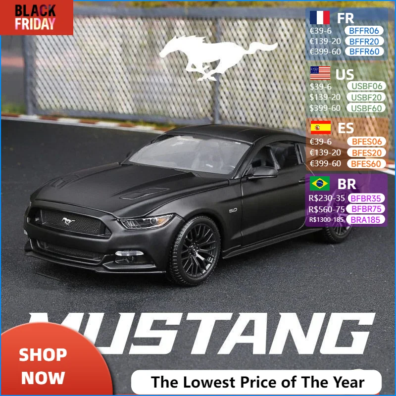 1:36 Ford Mustang GT Alloy Sports Car Model Diecasts Metal Toy Vehicles Car Model High Simulation Childrens Toys Gift Collection