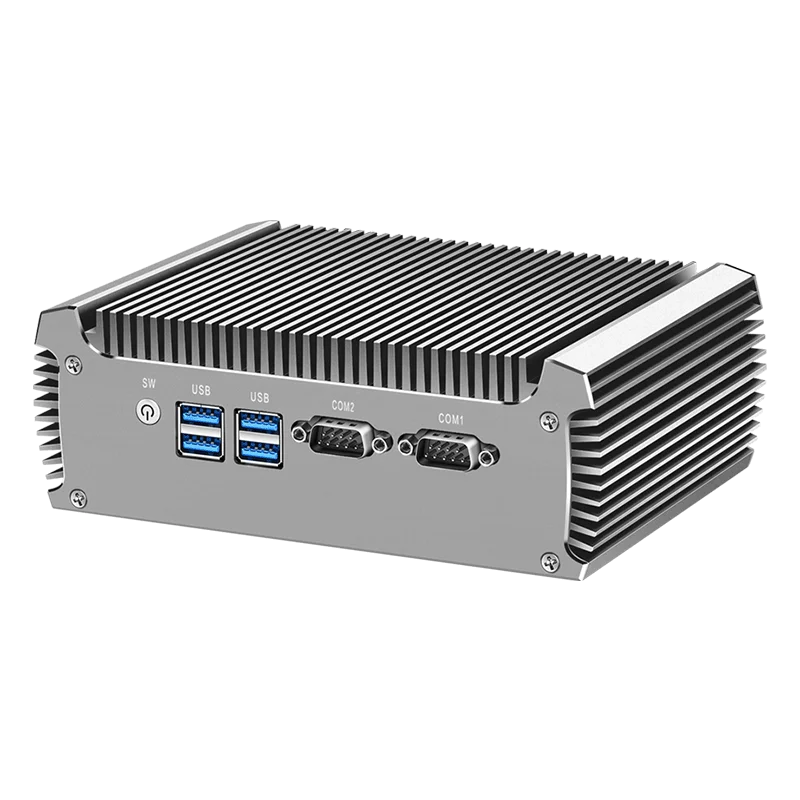 كمبيوتر صناعي صغير Inter Core i3 i5 i7 يدعم WiFi 3G/4G LTE Linux Pfsense مع 2xLAN 2xRS232 4xUSB3.0 Windows10 جاهز