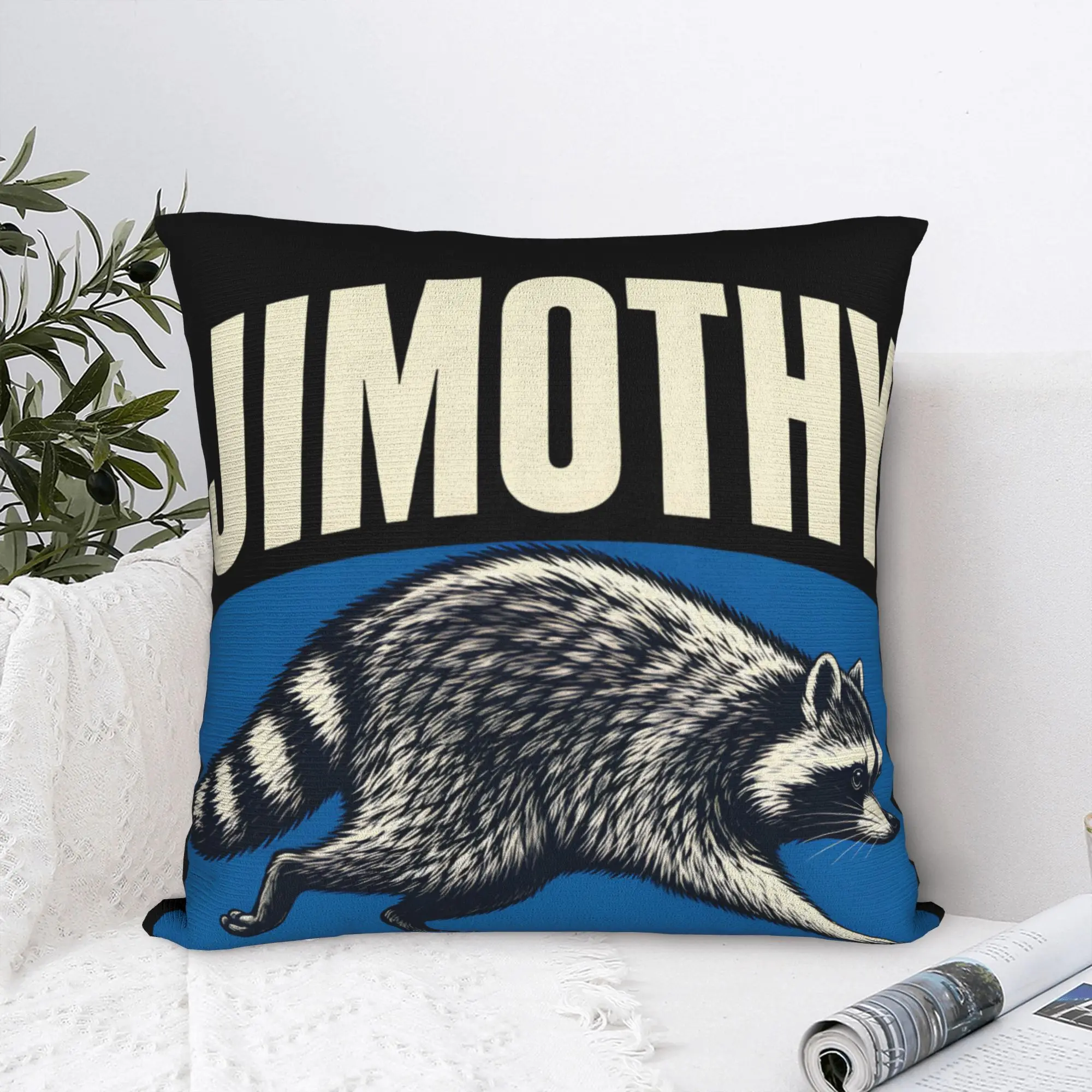 Jimothy Raccoon Square Pillow Case Cute Panda Cushion Covers Custom Zippered Decorative Pillowcase for Home 18