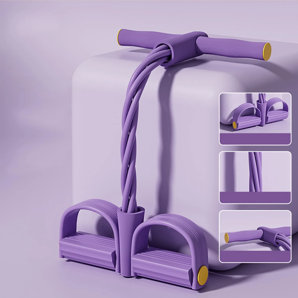 4-Tube Yoga Pedal Puller kobieta opaski oporowe brzuch talia ramię trening elastyczna lina do ciągnięcia sprzęt do ćwiczeń