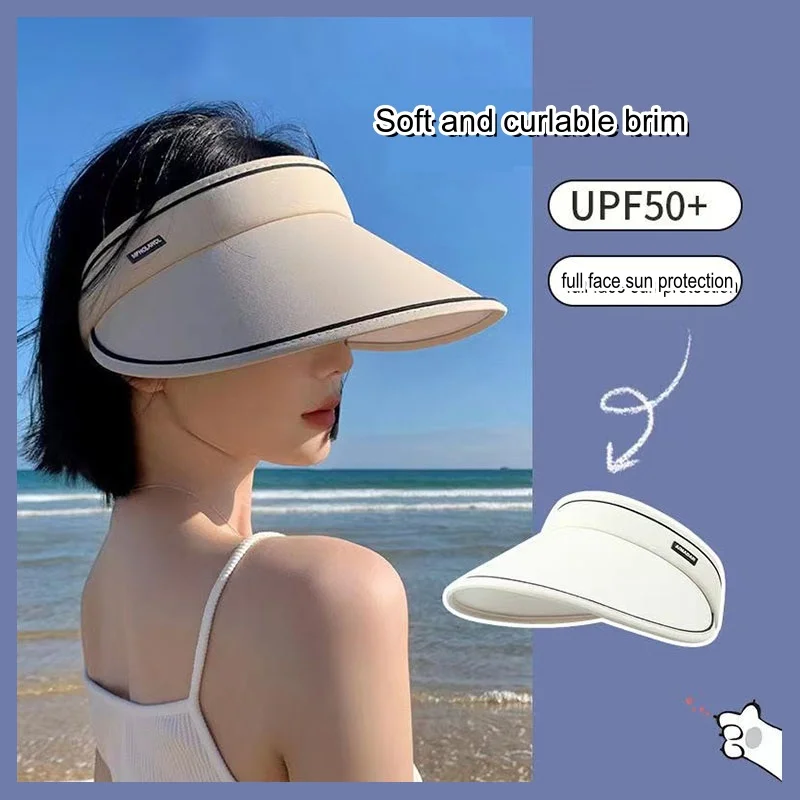 Cappello per protezione solare pieghevole regolabile con visiera a tesa larga per adulti elegante cappello parasole adatto per le vacanze di viaggio primavera estate