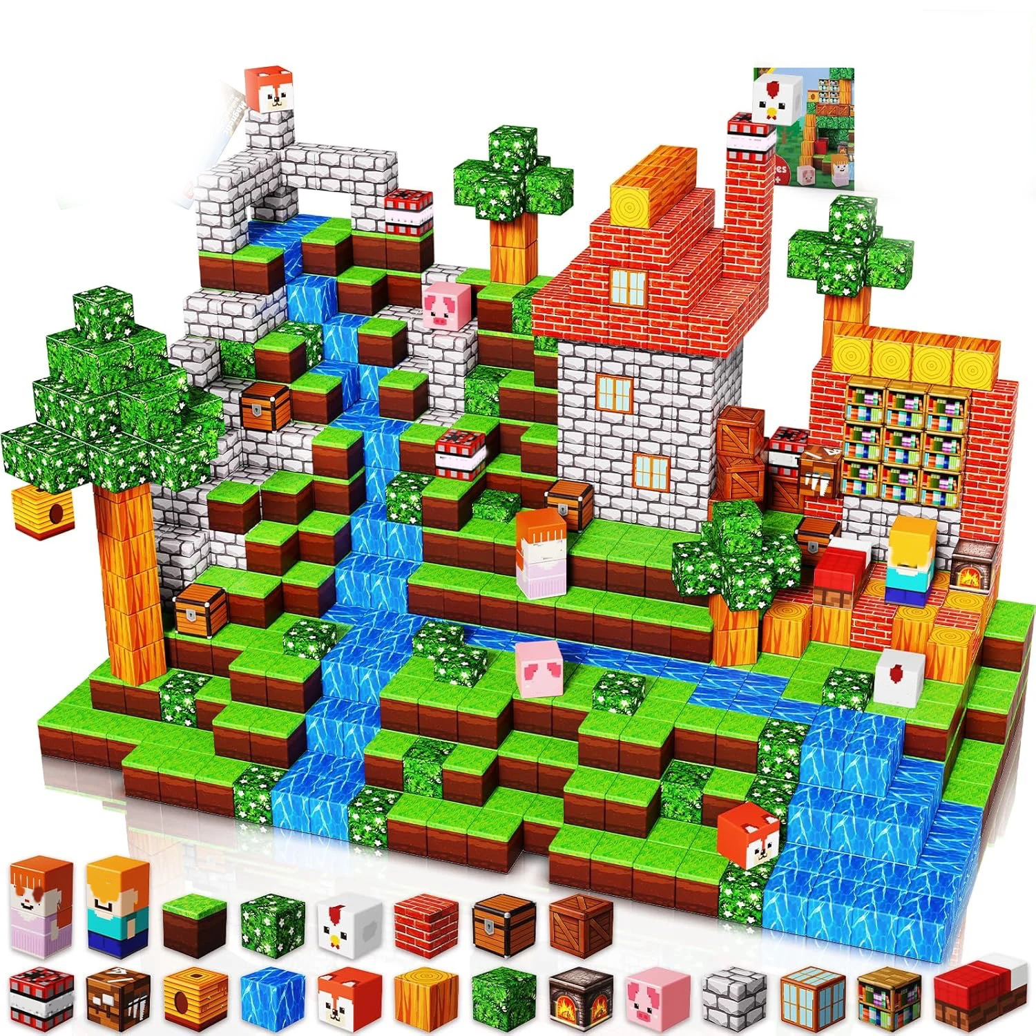 Sensorisches Montessori Stapelwürfel-Konstruktionsset Magnetische Bausteine Magnet-Würfel-Set Spielzeug Geburtstagsgeschenk