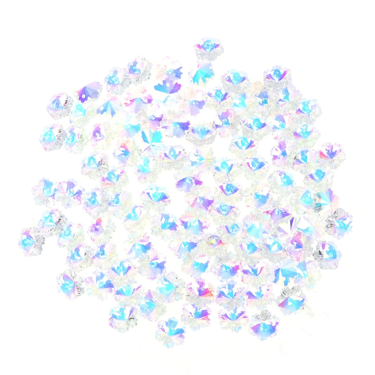 

100pcs Stained Glass Diamond Pendants Jewelry Making Crafts Rhinestones Necklace Charm DIY Accessories Elastic Band