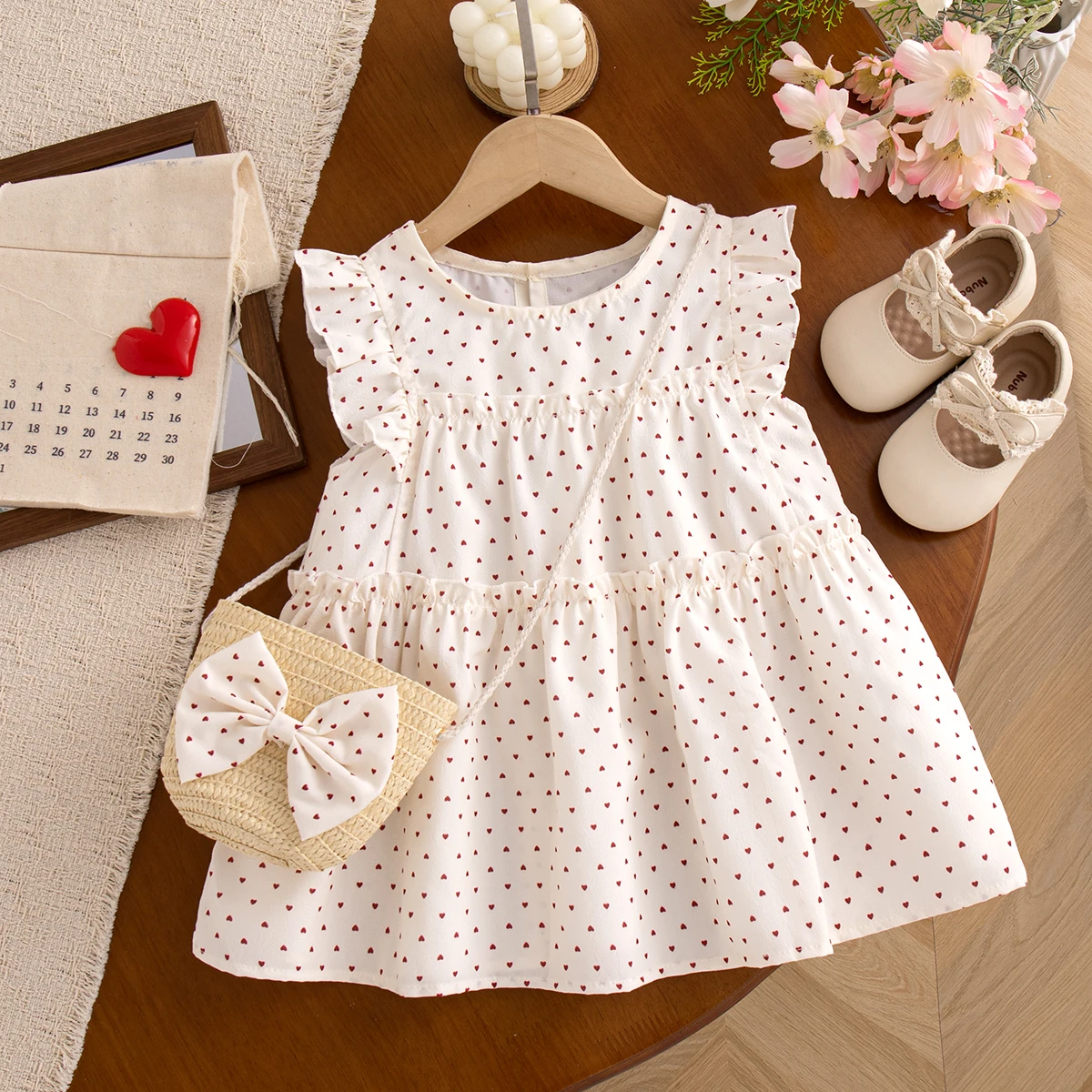 9 Months-3 Year Baby Girl Summer Dress Gift Bag Sweet Polka Dot Sleeveless Korean Casual Daily Outdoor Wear Baby Clothing
