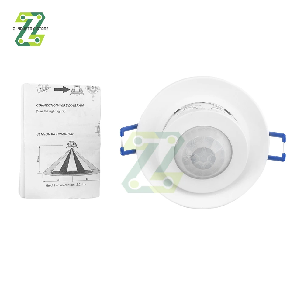 AC220-240V Infrared Induction Switch Adjustable Rotating Infrared Body Sensor 8m Large Area Warehouse Corridor Toilet Supplies