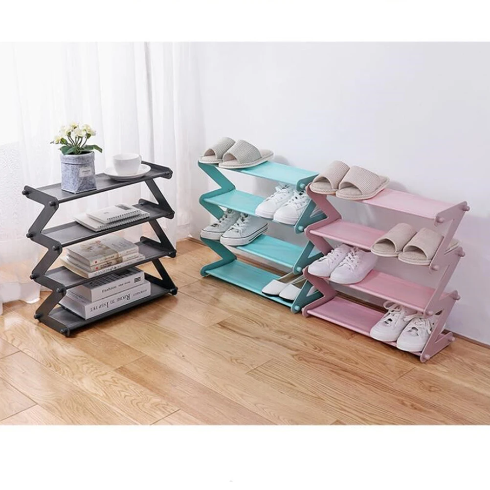 

Shoe Storage Rack for Closet Pink Shelf Organizer Holder Stainless Steel Shoes Racks