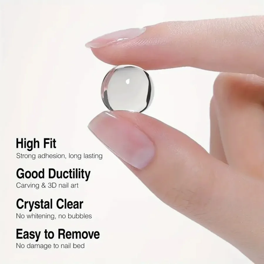 5ml 3D Clear Nail Gel and  Nail Art Mirror Powder Create metallic three-dimensional nail art 3D Painting Gel image 4