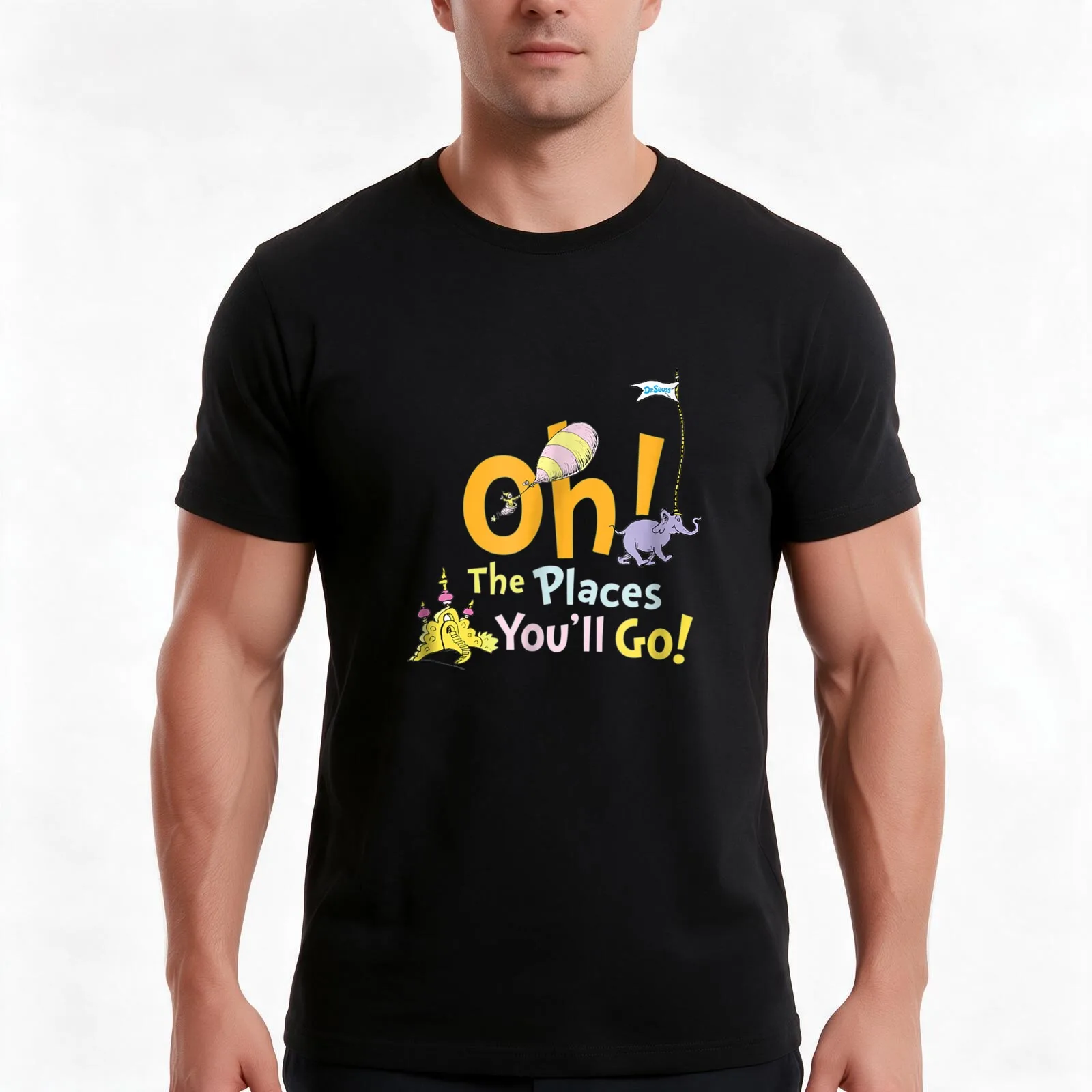 Dreuss Oh The Places Youll Go T-Shirt Summer Casual Cotton Tee Oversized Streetwear Tops Vintage Graphic Print 100% Cotton