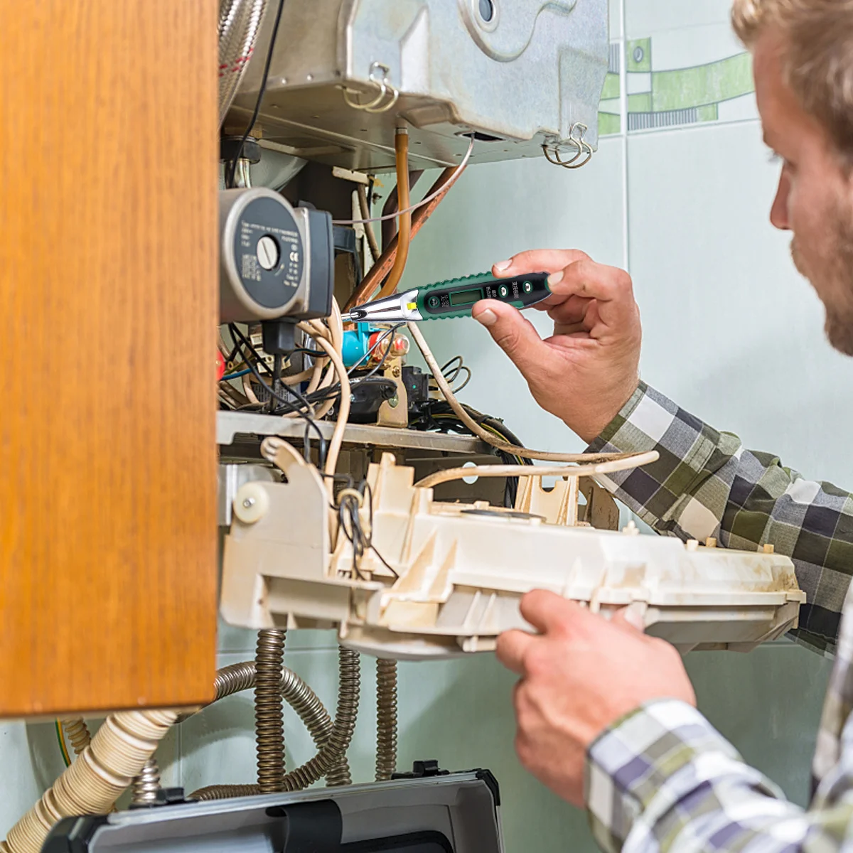 

Digital LED Voltage Tester Pen 12-220V Electric Test Pen Reading Display Emergency Light Voltage Meter