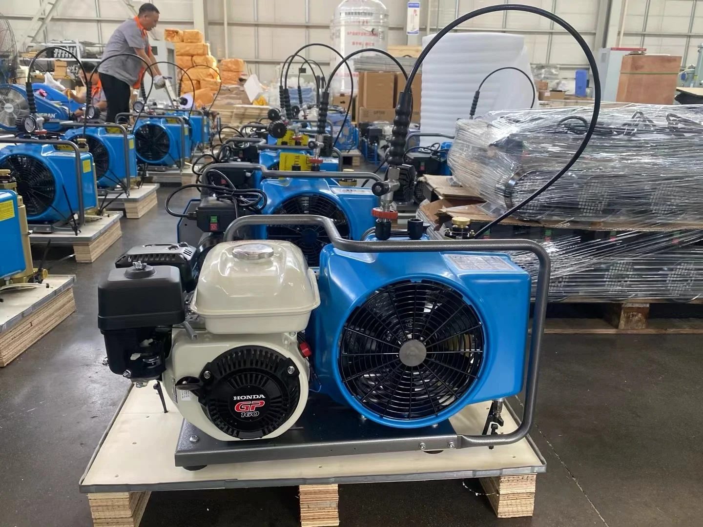 Portable High Pressure Electric Driven Air Compressor 100L 300bar 4500psi for Scuba Diving and Fire Fighting