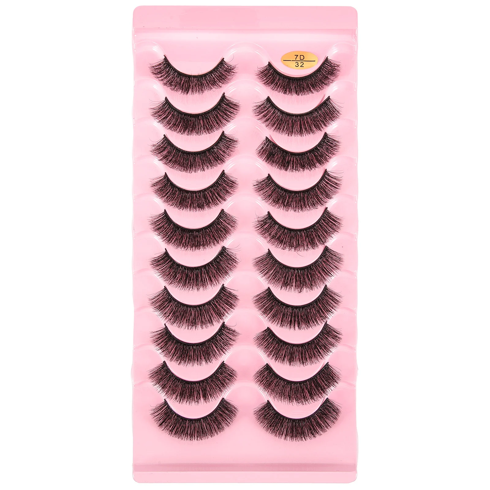 

10Pairs 7d Curl False Eyelashes Natural Strip Lashes Easy Apply Lightweight Fake Lashes for Daily Makeup False Eyelashes