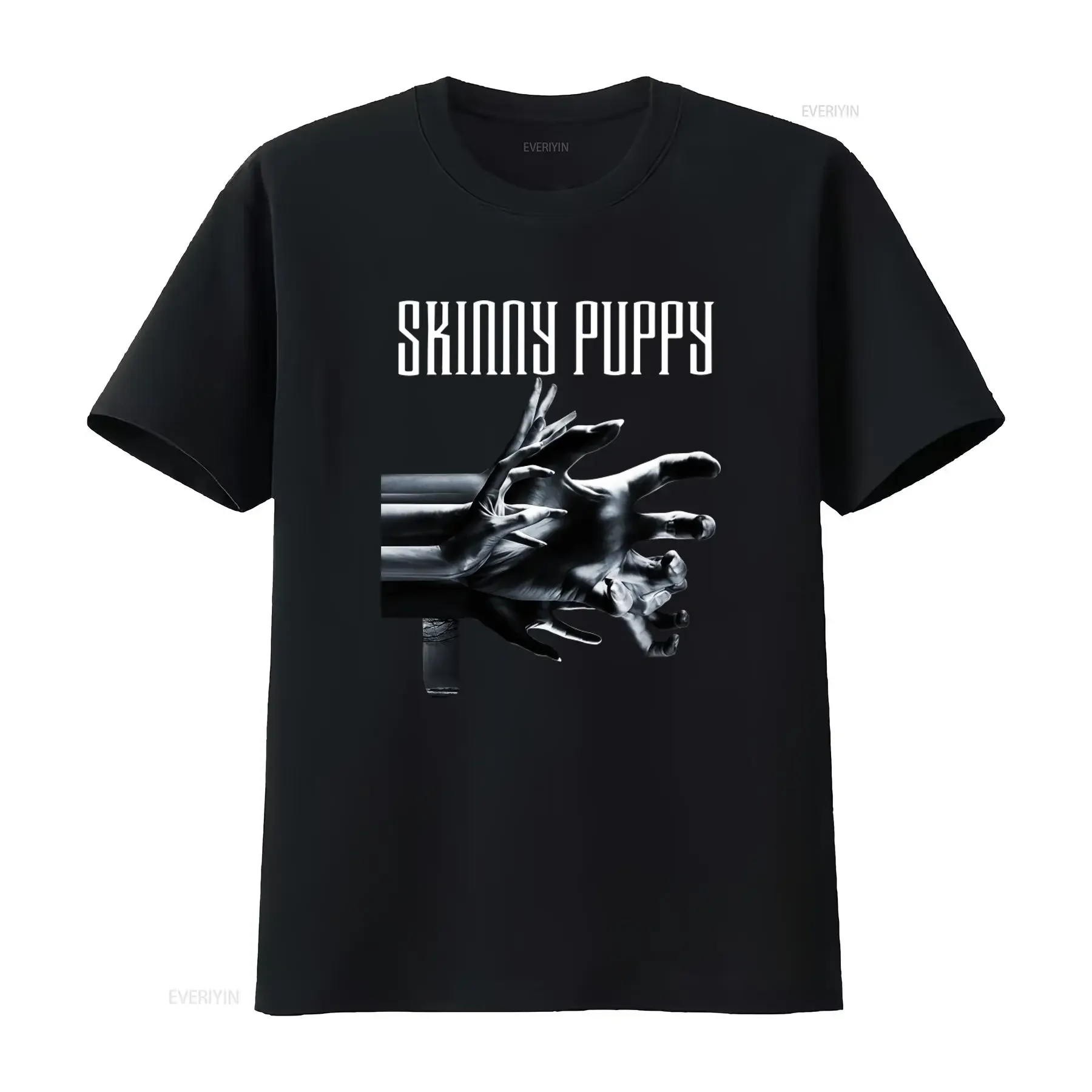 HOT NEW Skinny Puppy Band Black T Shirt  All Sizes S 5Xl Unique Hand Print Design TA5845 vintage Washed Comfortable homme Soft