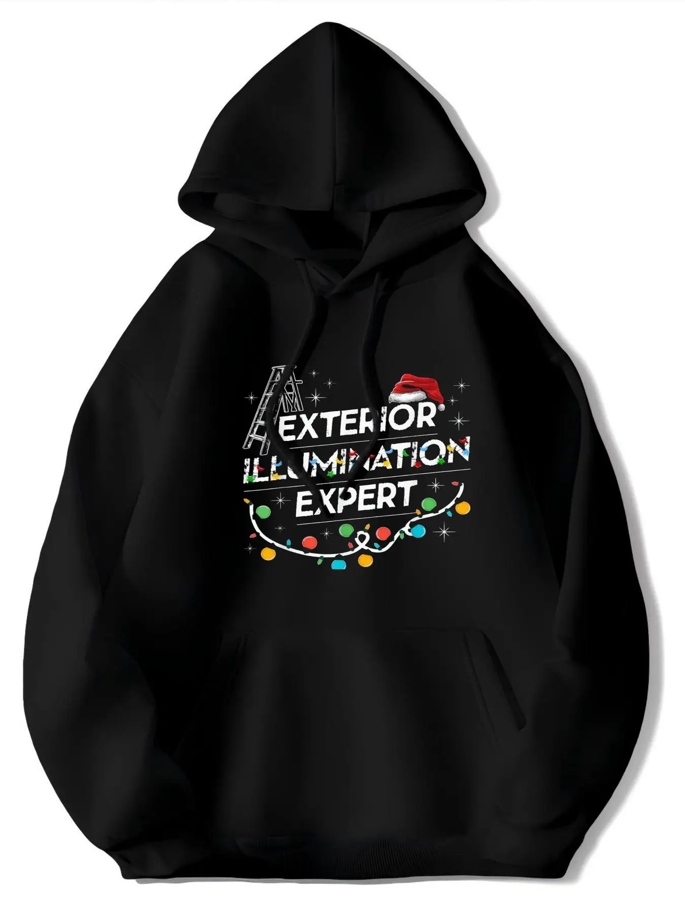 

Men's Fun Exterior Lighting Specialist Christmas Hoodie - Warm Pullover with Sparkling Lights and Outdoor Decor Design