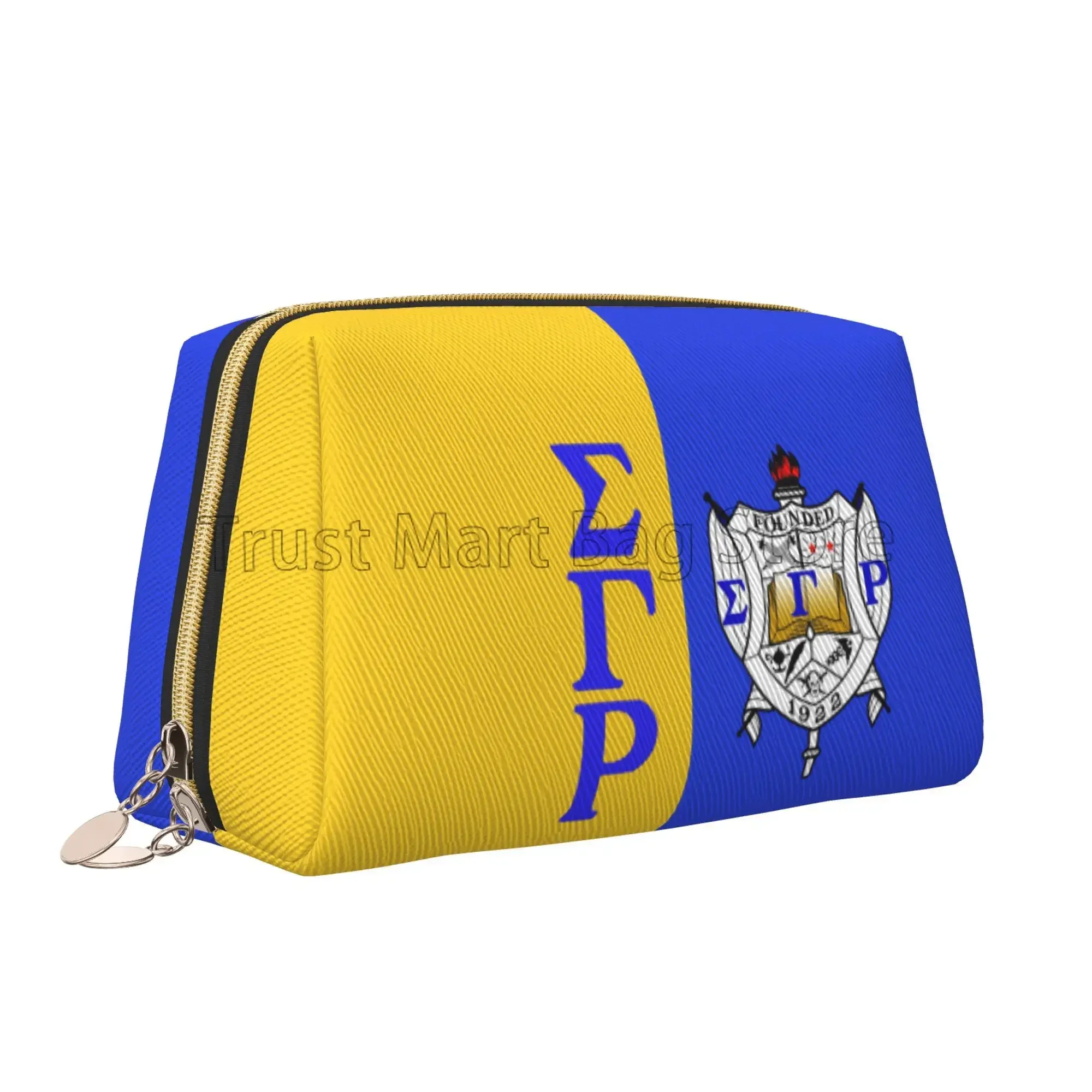 Sigma Gamma Rho Sorority Paraphernalia Gift 1922 SGR Makeup Bag for Women Girls Leather Travel Toiletry Pouch Cosmetic Bag