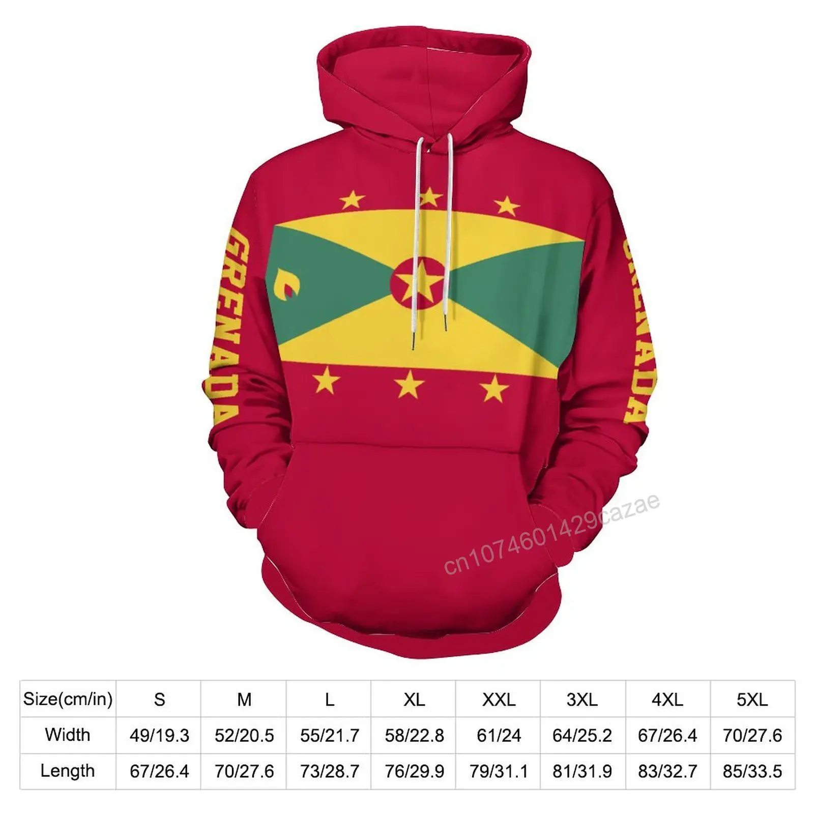 Grenada Country Flag 3D Hoodie Polyester Cool Men Women Harajuku Sweatshirt Unisex Casual Pullover Hoodies