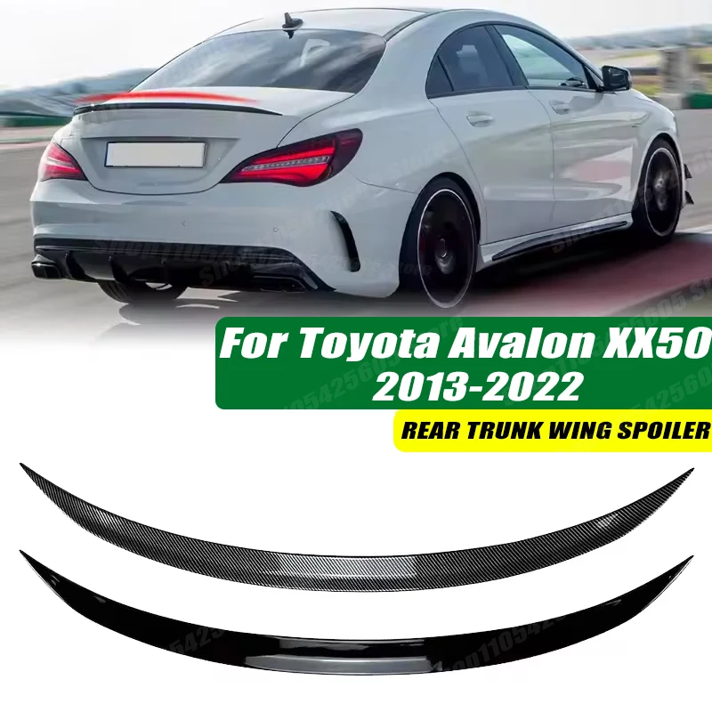 120cm 5D Carbon Look Rear Boot Trunk Spoiler Lip Stick-On Decorative Rear Wing For Toyota Avalon XX50 2013-2022 Model