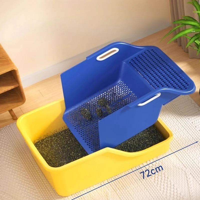 

Separable Oversized Cat Litter Box Semi Enclosed Anti Splash Cat Litter Toilet Maison’chat초대형 고양이 화장실مرحاض قطط