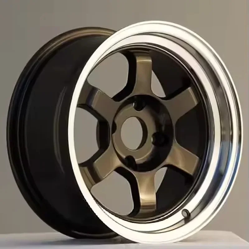 Auto Accessories JDM EVO Style Deep Lip Flow‑Form Alloy Rims 15‑18 Inch 6‑Spoke Bare Polished 5x114.3 4x100 Complete With Bolts