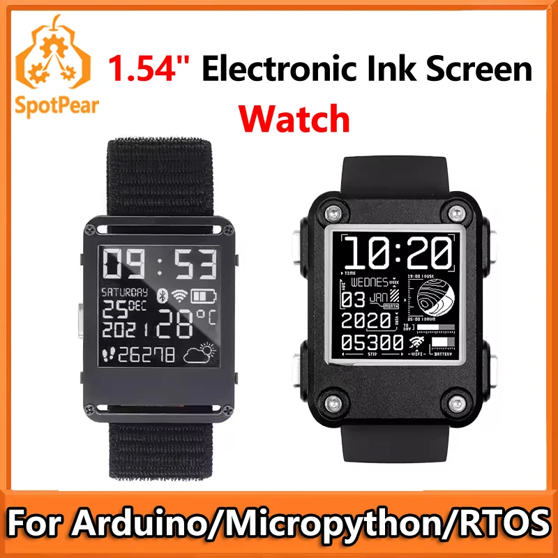 

ESP32 1.54inch E-Paper Smart Watch display Screen 200x200 Ultra-low power For Arduino/Micropython/RTOS For Watchy