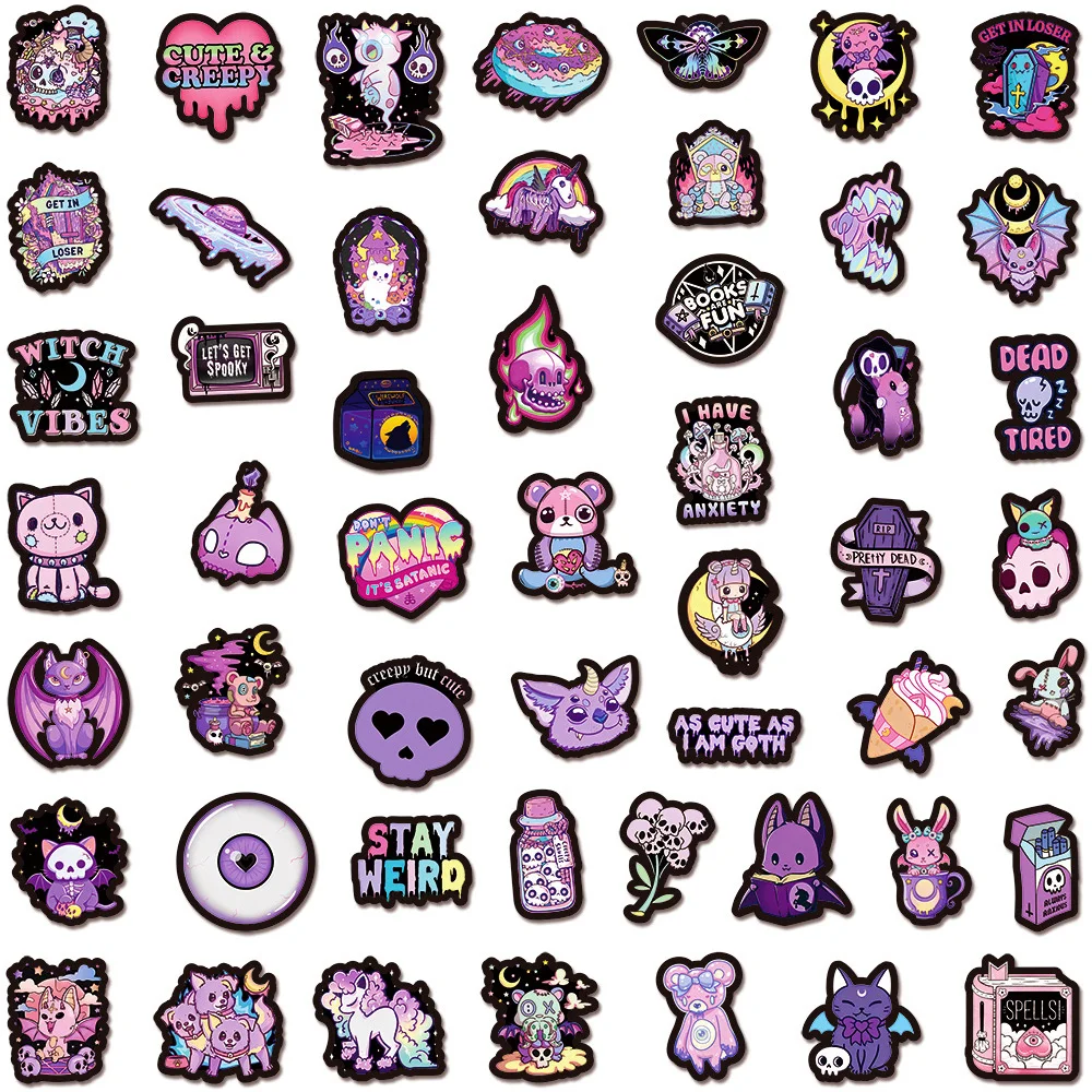 10/30/50 pçs gótico magia boticário bruxa halloween graffiti adesivos estéticos dos desenhos animados decalque diy portátil carro legal crianças adesivo