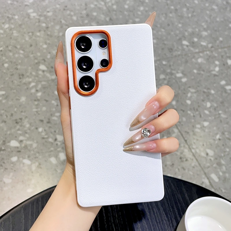 For Samsung Galaxy S26 S25 S24 Ultra Plus 5G Case Ultra-Thin Skin-Friendly Matte Leather Shockproof Protection Cover Accessories