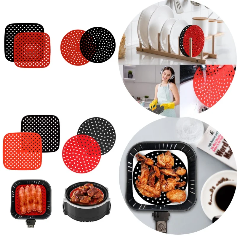 YS00032-Air fryer silicone non stick baking mat, pastry tools, oil mat, cake grill, kitchen accessories