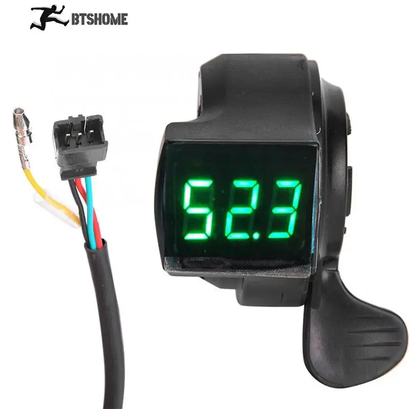 E-Bike Thumb Throttle LCD Digital Battery Voltage Display Switch Electric Vehicle Display Switch Handle Finger Thumb Throttle