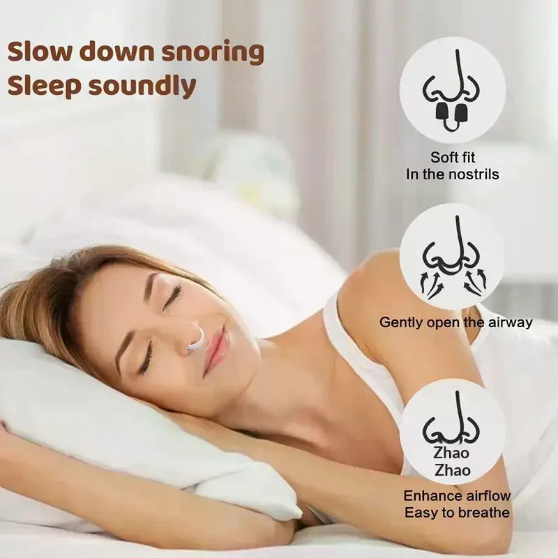 3Pcs/box Silicone Nose Clip Anti Snoring Nasal Dilator Stop Snore Aid Nose Breathe Strips Easy Breathe Improve Sleeping Aid