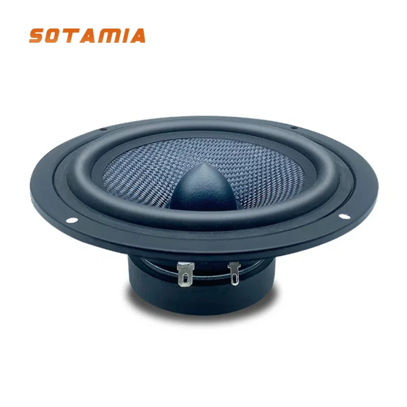 SOTAMIA 1pcs 5.5 Inch Midrange Speaker 4/8 Ohm 30W Bullet Braided Basin Three-way Frequency Audiophile HIFI Speaker for Home Car