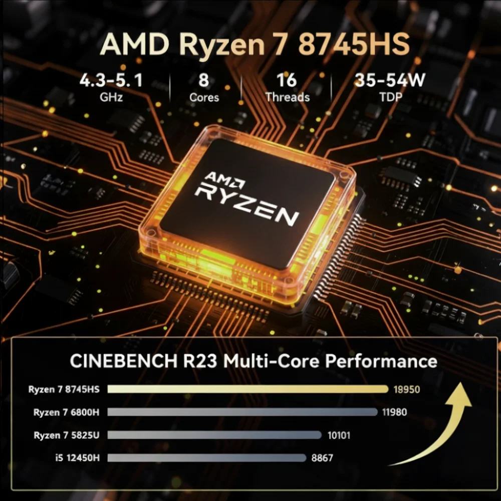 SZBOX M66 Mini PC Ryzen 5 6600H Ryzen5 7640HS 16GB 24GB 1TB Win11 Pro DDR5 NVMe SSD WiFi6 BT5.2 Gaming Desktop Office Mini PC