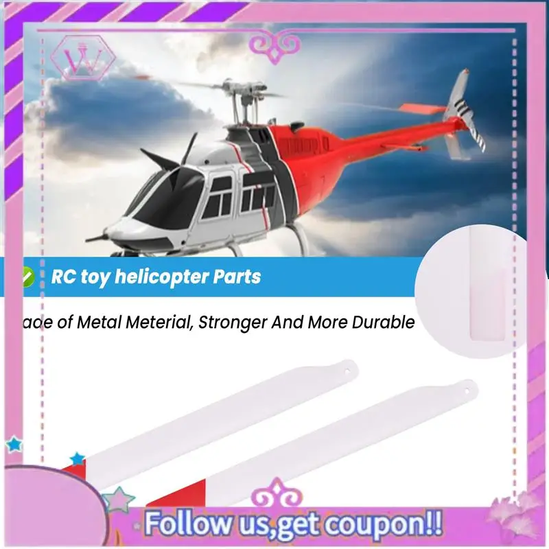 2Pair RC Helicopter Upgrade C138 Rotor Wing Set For RC ERA C138 Bell 206 1:33 RC Helicopter Parts Red White