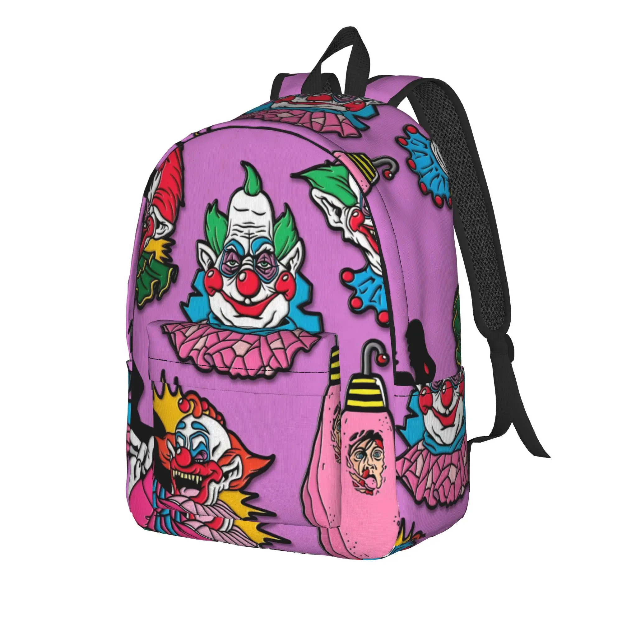 Killer Klowns From Outer Space Wax Backpack  Fun Backpacks Male Outdoor Soft High School Bags High Quality Rucksack