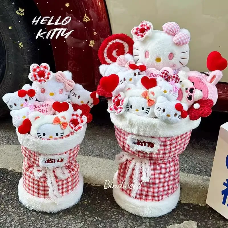 

Valentine's Day Kitty plush cartoon doll bouquet, creative gift for girlfriends, best friends and kids on birthdays