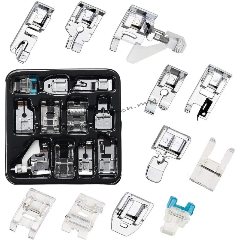 Presser Feet Set 11Pcs Snap On Sewing Machine Foot for Home Low Shank Sewing Machine Use Presser Foot Feet Kit Tool Accessories