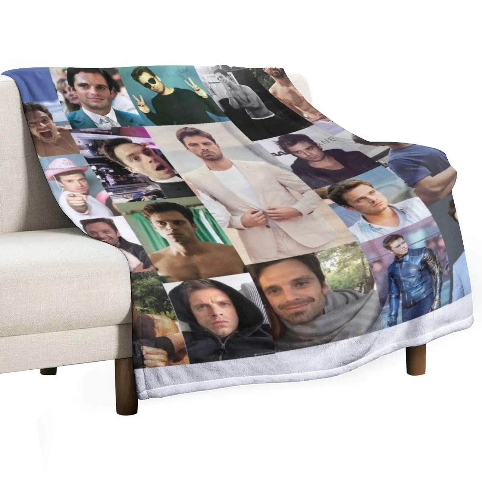 

Sebastian Stan Collage Throw Blanket for babies Sleeping Bag Picnic Flannels Blankets