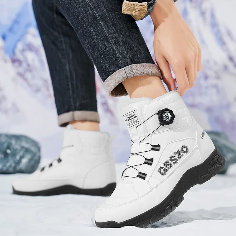 

Winter Men Snow Boots Outdoor Non-slip Waterproof Keep Warm Cotton Boots High Top Ankle Boot Casual Hiking Shoes Zapatillas Male