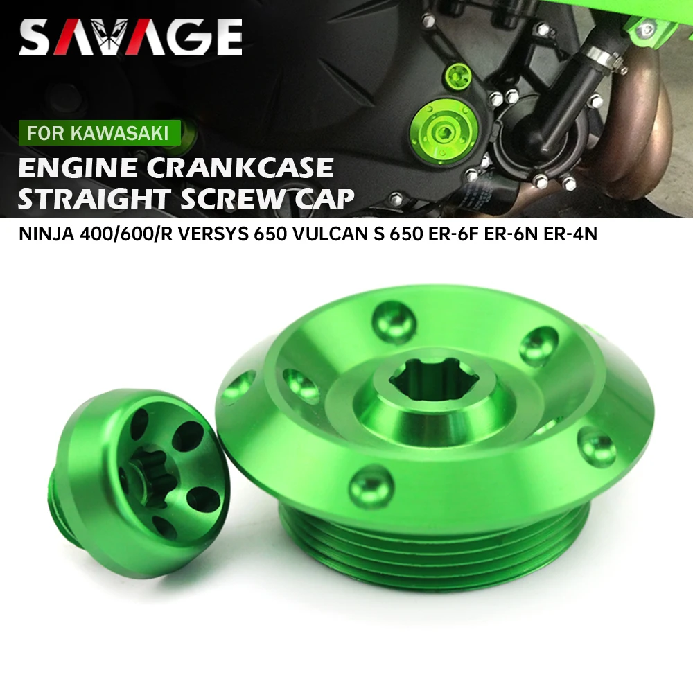 Tapa de embrague de motor para KAWASAKI Ninja 400/R Vulcan S Versys 650 EX650 ER6N ER6F, tapa de tornillo recta para cárter de motocicleta