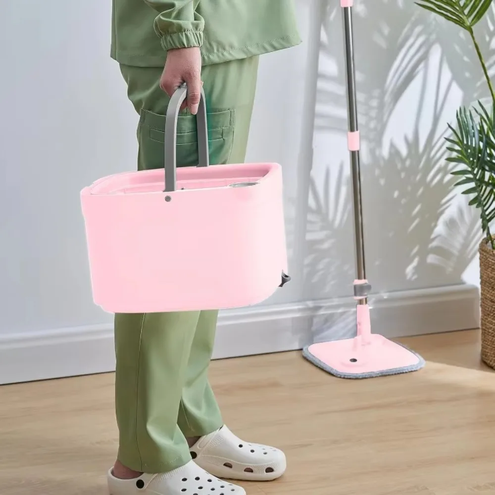 

New upgrade Square Spin Mop and Bucket Smart Floor Mop with Separate Compartments for Clean and Dirty Water, Self Cleaning