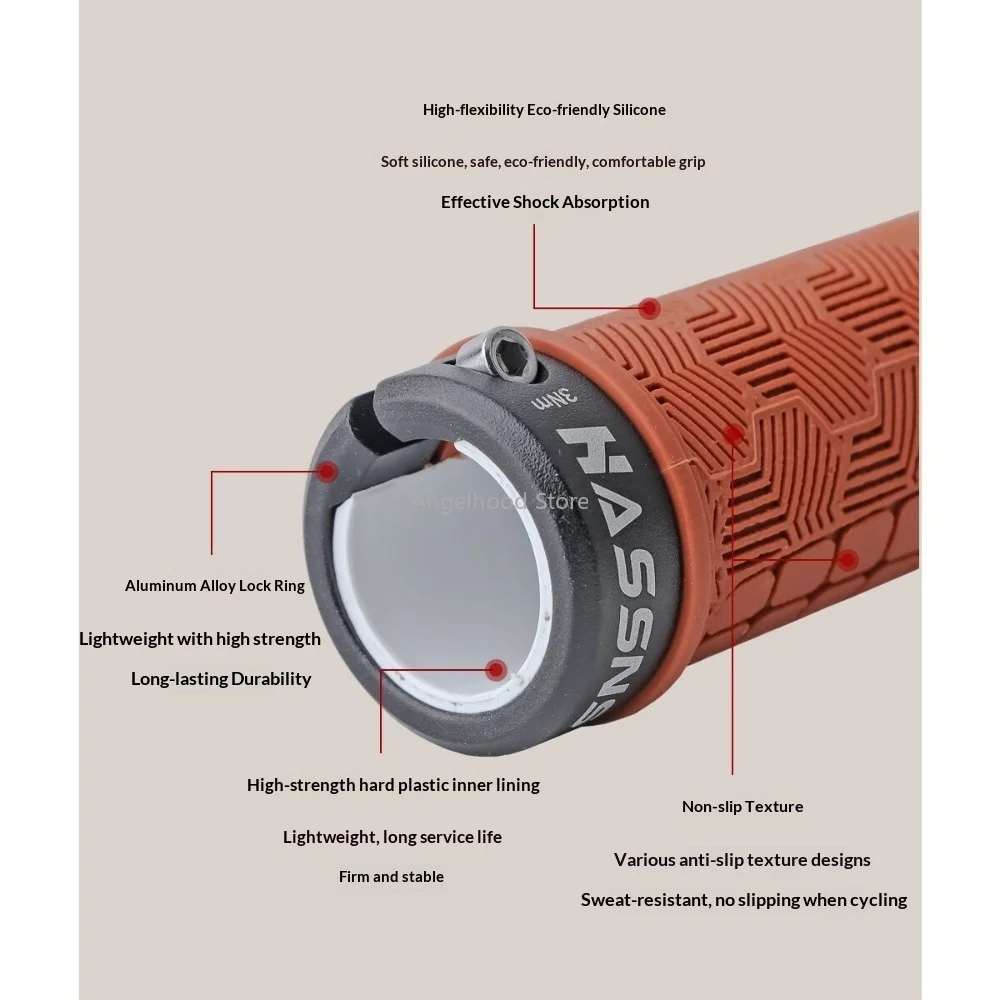 Bicycle Handlebar Grips Dirt Jump Mountain Bike Silicone Lock-on Handlebar Grips Shock-Absorbing Non-Slip Handlebar Grips Parts