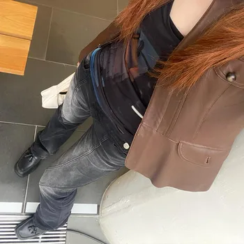 Karrram Vintage Distressed Low Waist Jeans Grunge Asymmetrical Waist Denim Pant Korean Fashion Black Flare Jeans Kpop Streetwear 4