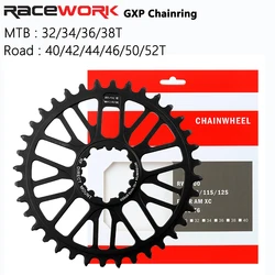 RACEWORK MTB Road Bike Chainring Mountain Bicycle 32T 34T 36T 38T Crown Narrow Wide Chainwheel 40T 42T 44T 46T 50T 52T For GXP