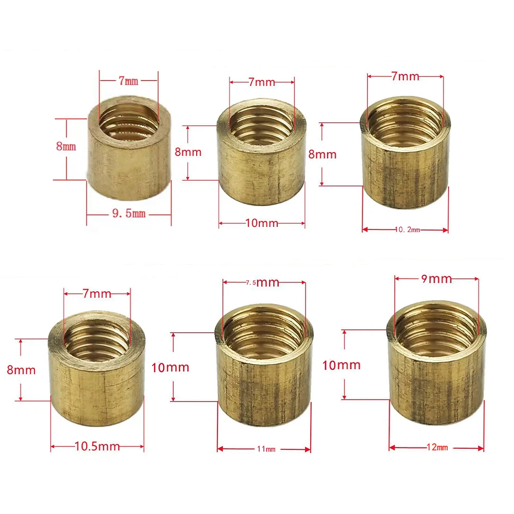 10pcs Billiards Cue Brass Tip Hoop Snooker Pool Ferrules Repair Tool Billiards Cue Brass Tip Functionality