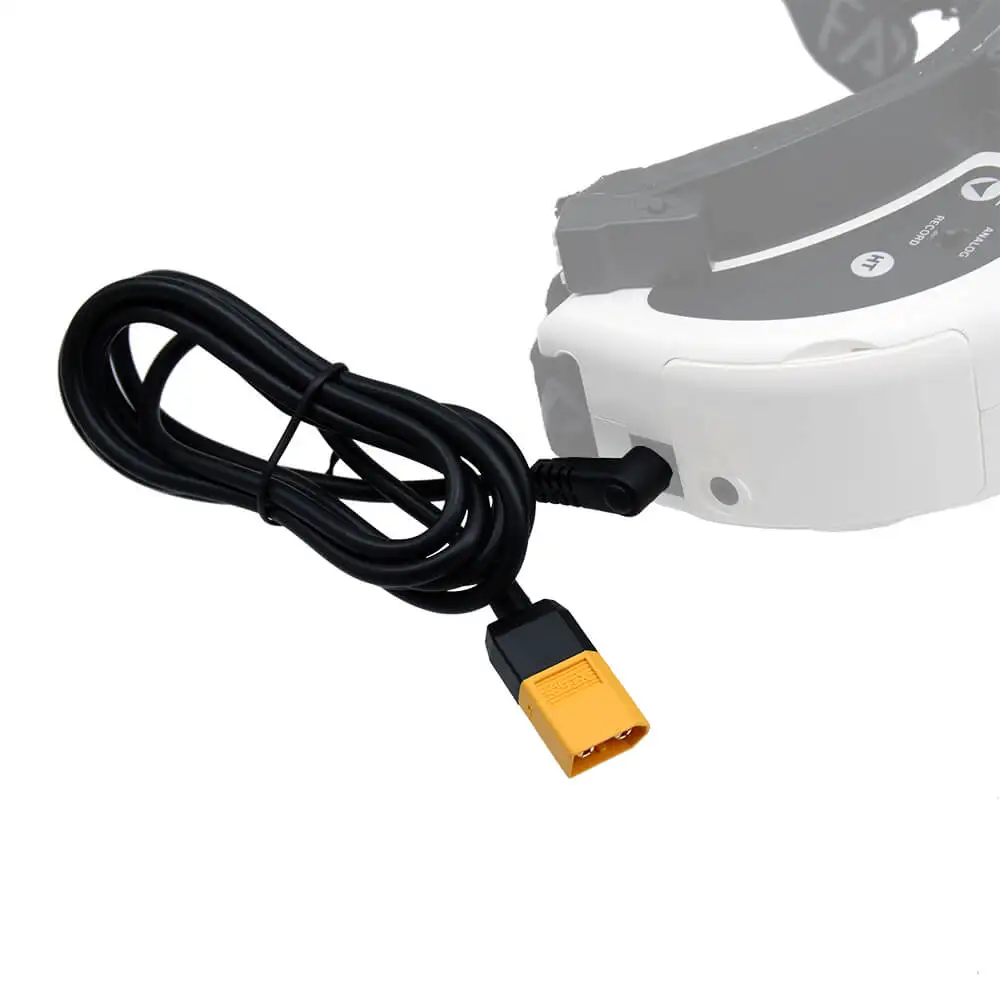 1.2M FPV Goggles Power Cable XT60 or XT30 Male to DC5521 5.5x2.1mm Plug Charging Wire For DJI Skyzone FatShark Glasses view 3