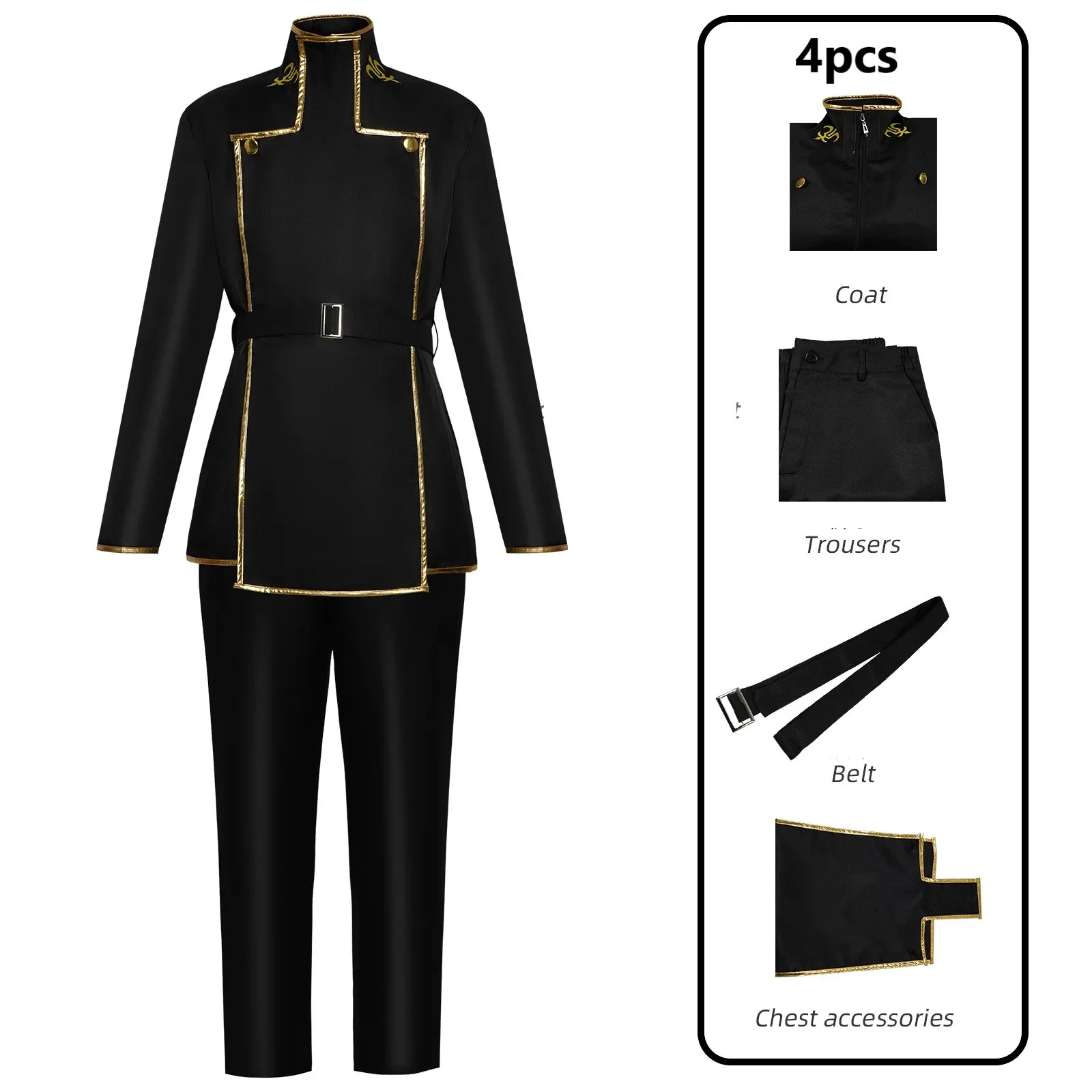 Code Lelouch Cosplay Costume Geass vi Britannia Oufit Clothes Black Prince Uniforms Halloween Classic Anime Cosplay Men Suit